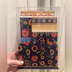 Sunflower writing set. Paper and note pads. New in case